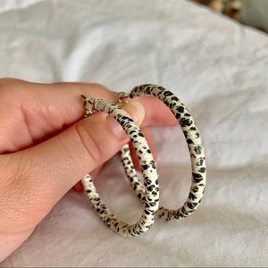 Snakeskin Wrapped Hoop Earrings
